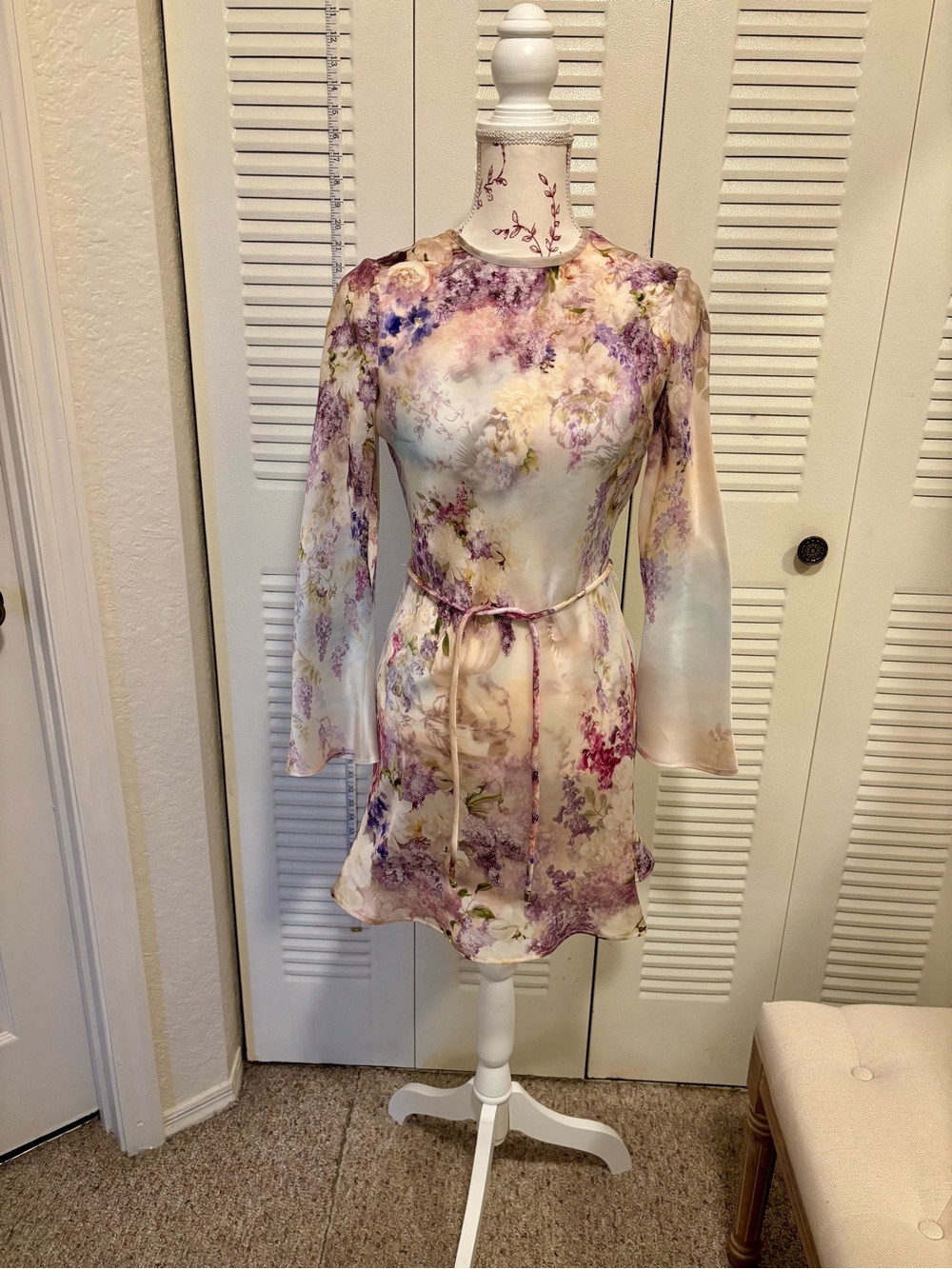 Zimmermann Lavender & Cream Floral Mini Dress